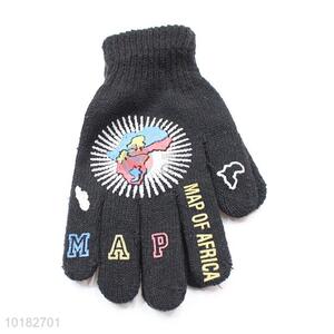 Hot sale black knitted gloves
