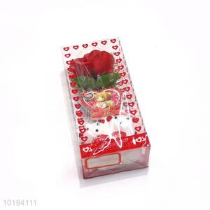 Best Quality Artificial Flower With Double Bear Gift Set