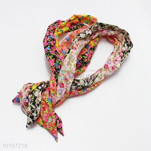 Fashion Floral Printed Fabric Covered Iron Wire Headwrap Headband
