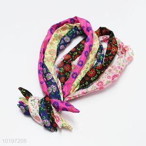 Flower Printed Iron Wire Headband Twist Hair Band