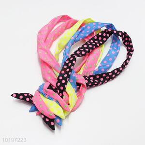 Wholesale Cheap Dot Printed Fabric Covered Iron Wire Headwrap for Girl