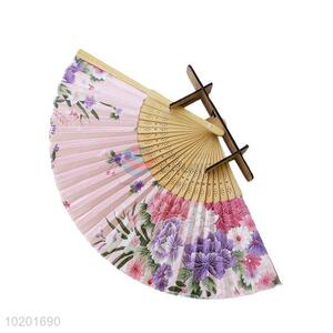 Fashion style low price colorful flowers hand fan