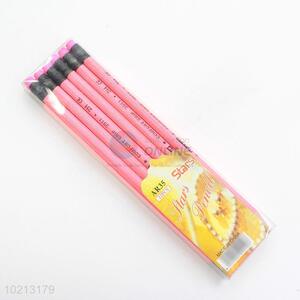 School Office Pink Color Wooden Pencil