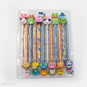 High Quality Colorful Animal Shape Pencil With Eraser