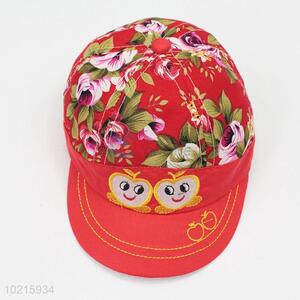 Wholesale Simple Red Flower Pattern Baseball Cap Hat