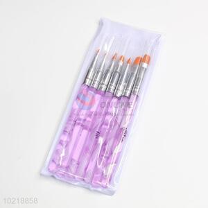 Purple Acrylic Handle Paint Brush Set for Wholesale