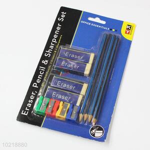 School Office Eraser Pencil and Sharpener Set