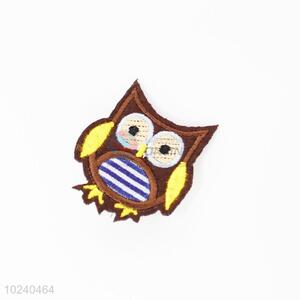Cute owl shape shape embroidery badge brooch