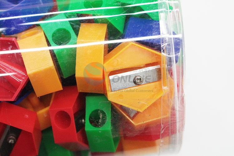 Hexagonal Shape Multi-color Plastic Pencil Sharpener