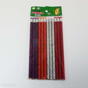 12PC colorful laser pattern pencil