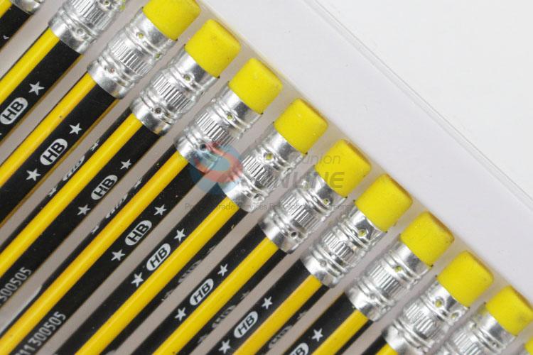 Best Quality Yellow Color Printed Lead-Free 12 Pcs Wooden Pencils