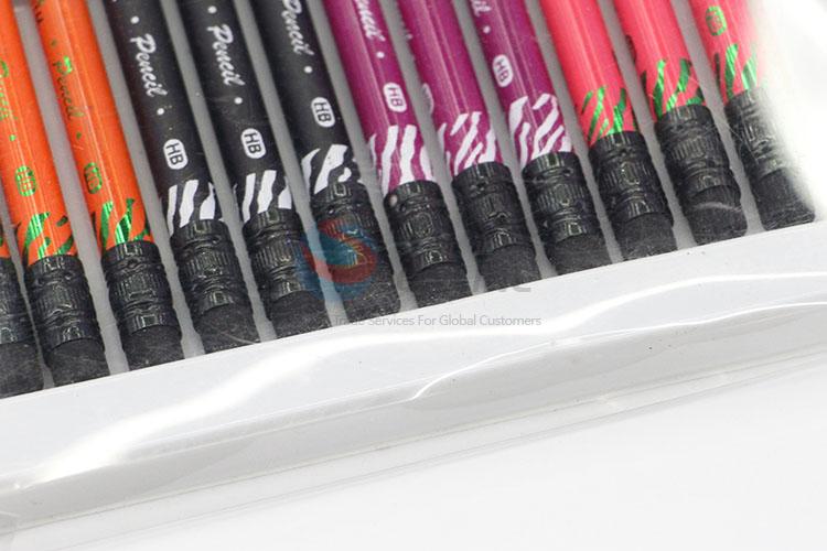 2017 12pcs HB Pencils Set With Black Lead