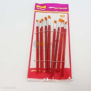 Good quality 12PC red paintbrush set