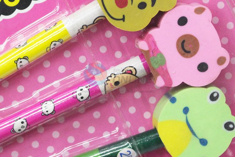 Top quality cheap high sales eraser&pencil stationery set