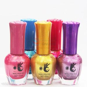Five Colors Nail Polish with Glitter Power