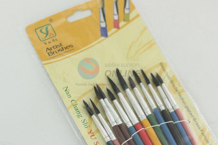 12PCS 油画笔（彩色杆）