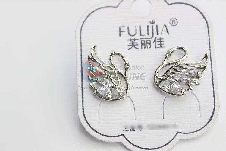 Delicate Design Swan Shape Earrings for Women Wedding
