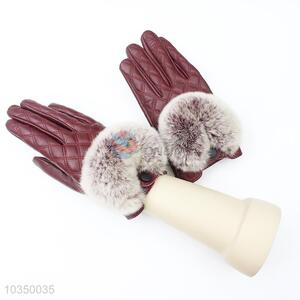Low price new arrival women winter warm genuine leather gloves