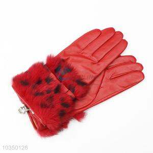 High sales promotional women winter warm leopard gloves