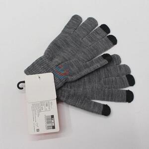 Wholesale grey knitted gloves