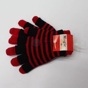 Modern design stripe knitted gloves