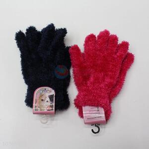 Latest design pure color knitted gloves