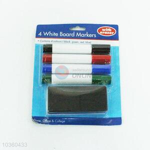 China Factory 4pc Office White Board Marker Marking Pen with Eraser