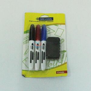 Promotional Gift 3pc Office White Board Marker Marking Pen with Eraser