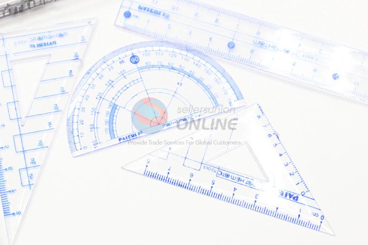 Metal Math Compass School Compasses with Plastic Rulers Set
