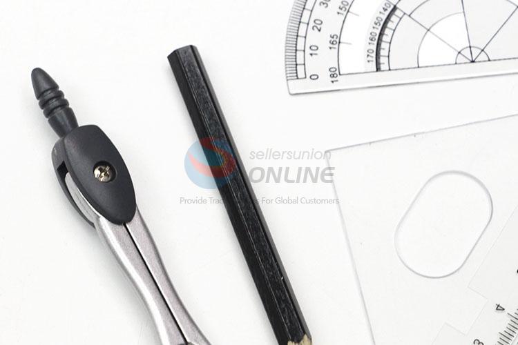 Utility Student Bow Compass Drawing Circles Compass with Rulers Set, Pencil and Eraser
