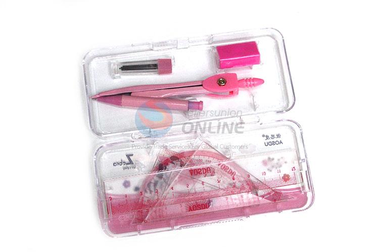 Wholesale Supplies Pink Compass with Ruler Set for Students