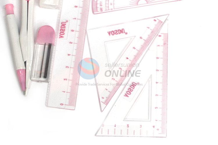 New and Hot Pink Compass with Ruler Set for Students