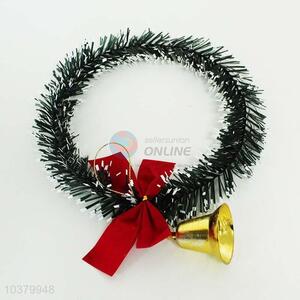 New arrival plastic christmas garland with red bowknot