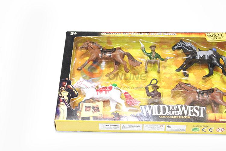 Good Factory Price Kids Toy 4pcs West Cowboy and Horse