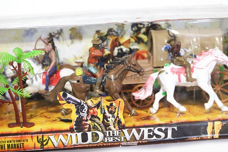Best Selling Kids Toy Indian Carriage and West Cowboy on Horse
