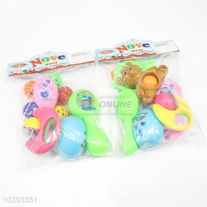 Made In China Wholesale 6pcs Cartoon Infants Hand Bell Toy Pastic Baby Toy Set