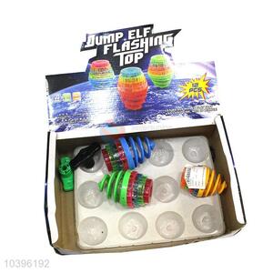 High sales infrared ray flash music spinning top toy