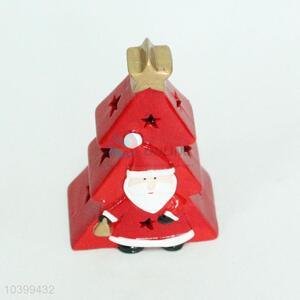 Best selling ceramic red christmas tree shaped decoration,9.5*5.2*13.7cm