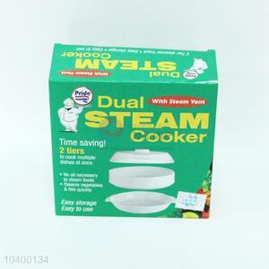 Kitchen Plastic Dual Steamer Cooker