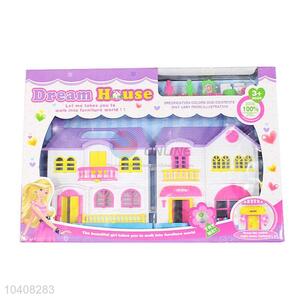 Plastic Dream House Villa Model Fancy Toy Set With Music And Light