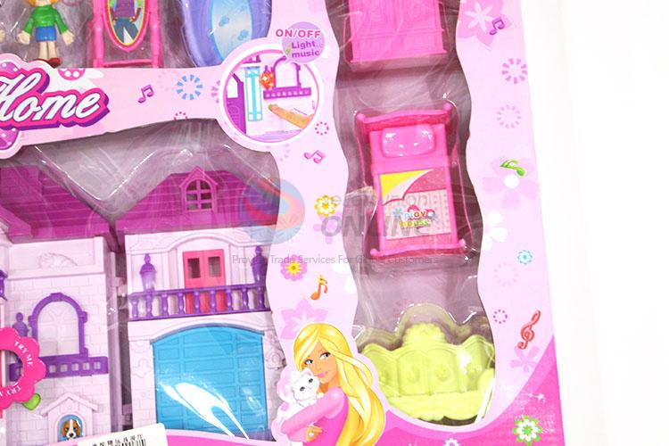 Hot Selling Plastic Villa Model Fancy Toy Set With Light And Music