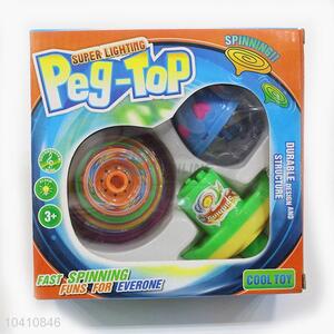 New Advertising Kids Plastic Flash Space Gyro Spinning Top Peg-Top
