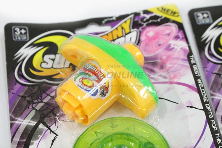 Chinese Factory Kids Plastic Flash Space Gyro Spinning Top Peg-Top