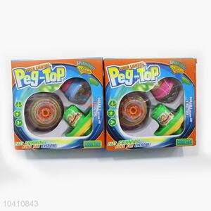 Advertising and Promotional Kids Plastic Flash Space Gyro Spinning Top Peg-Top