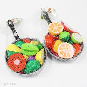 Best Selling Mini Plastic Toys Kitchenware Cutting Cooking Food Toy with Pan