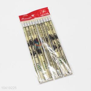 Dollar Pattern Wholesale HB Pencil 12Pcs