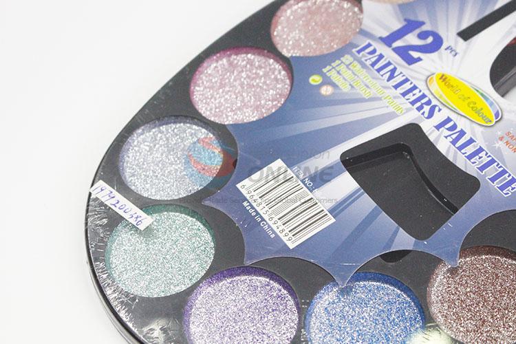 New Round Design Student Paint Palette Set with Brush