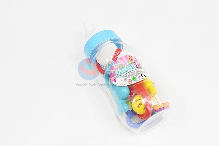 Lovely Design Plastic Fun Baby Rattle Toys in Big Feeding-bottle