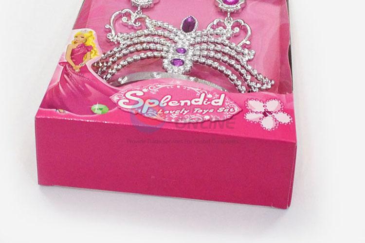 Wholesale Price Attractive Plastic Princess Queen Crown Accessory Jewel for Girls