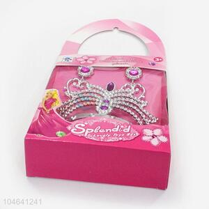 Wholesale Price Attractive Plastic Princess Queen Crown Accessory Jewel for Girls